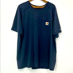 Carhartt Men's Navy Blue Pocket T-Shirt Big & Tall 2XL Force Work Tee Casual